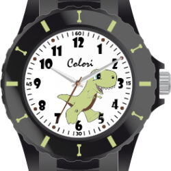 COLORI Kids Dinosaur Black Rubber Strap CLK115