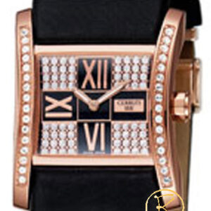 Cerruti Lady Crystal RoseGold Case Black Leather Strap CT100932S05