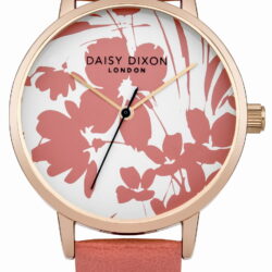 DAISY DIXON Jessica Rose Gold Coral Leather Strap DD023PRG