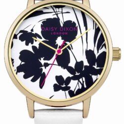 DAISY DIXON Jessica Gold White Leather Strap DD023WG