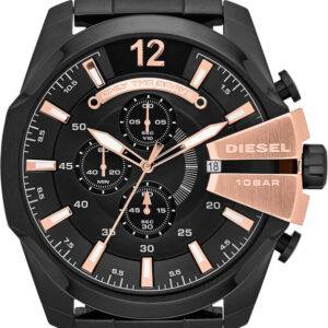 DIESEL Mega Chief Black Chrono Stainless Steel Bracelet DZ4309