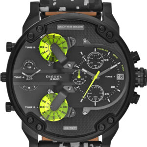 Diesel Mr Daddy 2.0 Chrono Grey Camo Leather Strap DZ7311