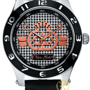 MARC ECKO Black Leather Strap Crystal Ladies E09502M1