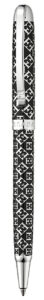 Escada Rhodium Plated Black Lacquered Insignia Ballpoint Pen E90020