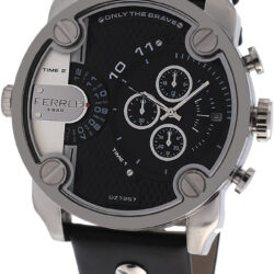 Ferro Black Leather Strap F13018WT-0054
