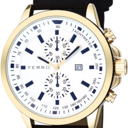 Ferro Black Leather Strap F13063-0170E