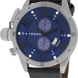 Ferro Black Leather Strap F13066WT-166F