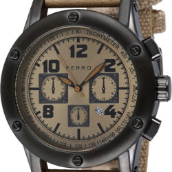 Ferro Light Brown Leather-Fabric Strap F14113-0194E