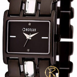 MORGAN DE TOI Black Stainless Steel Crystal Ladies M1007B