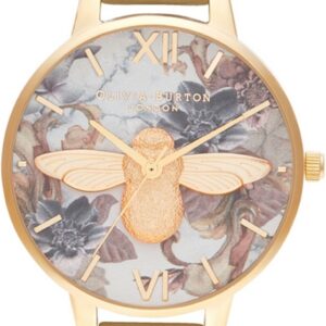 Olivia Burton OB16CS22 3D Bee Gold Beige Leather Strap