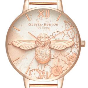 Olivia Burton Abstract Florals Rose Gold Stainless Steel Bracelet OB16VM26