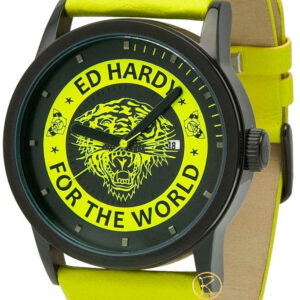 Ed Hardy Punked Yellow Leather Strap PK-YW