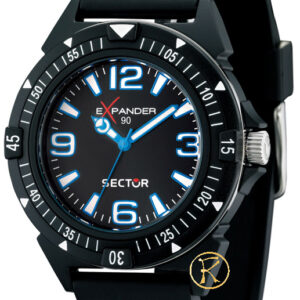 SECTOR Expander 90 Black Rubber Strap R3251197002