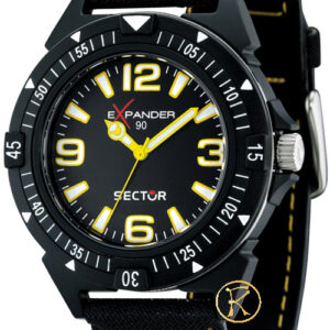SECTOR Expander 90 Black Leather Strap R3251197004