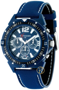 SECTOR Expander 90 Blue Leather Strap R3251197006