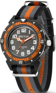 SECTOR Expander 90 Black and Orange Fabric Strap R3251197024