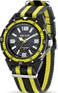 SECTOR Expander 90 Black and Yellow Fabric Strap R3251197027