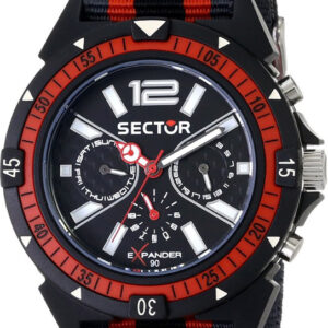 SECTOR Expander 90 Multifunction Black and Red Fabric Strap R3251197030