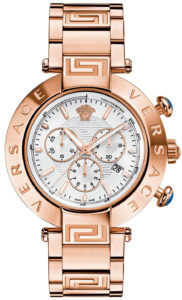 Versace Men's Reve Chrono Rose-Tone Ss Silver-Tone Dial Rose-Tone Ss Watch VA804-0013