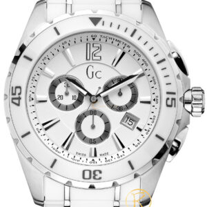 GUESS Collection Chronograph White Ceramic and Steel Bracelet X76001G1S