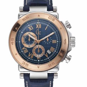 Guess Collection Gc1 Class Men's Chrono Blue Leather Strap X90015G7S