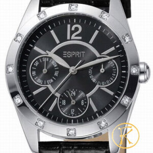 ESPRIT Starglance Crystal Black Leather Strap  ES102732004