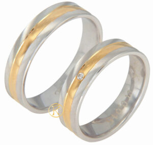 Βέρες Γάμου Λευκόχρυσες 14Κ Bonise WE239850LK
