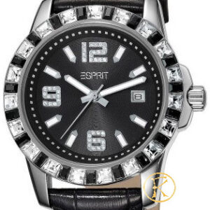 ESPRIT Spark Crystal Black Leather Strap ES103342005