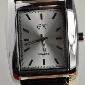GK by Kostarelos black leather strap