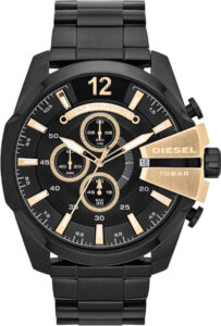 DIESEL Mega Chief Black Stainless Steel Chronograph DZ4338