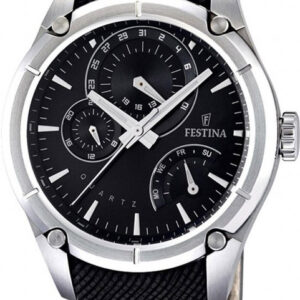 Festina Multifunction Black Leather Strap F16767/4