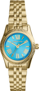 Michael Kors Lexington Ladies Mini Three Hands Gold Plated Stainles Steel Bracelet MK3271