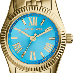 Michael Kors Lexington Ladies Mini Three Hands Gold Plated Stainles Steel Bracelet MK3271
