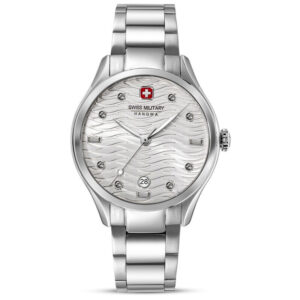 Swiss Military Hanowa Manta Crystals Silver Stainless Steel Bracelet SMWLH0005301
