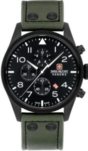 Swiss Military Hanowa Thunderbolt Chrono Green Leather Strap SMWGC0000430