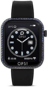 OPS!SMART CALL Love Diamons Black Rubber Strap OPSSW-37